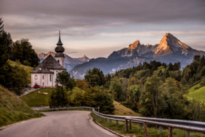 Idyllic country road in Germany, Bavaria, Upper Bavaria, Berchtesgadener Land, Berchtesgaden Idyllic country road in Germany, Bavaria, Upper Bavaria, Berchtesgadener Land, Berchtesgaden